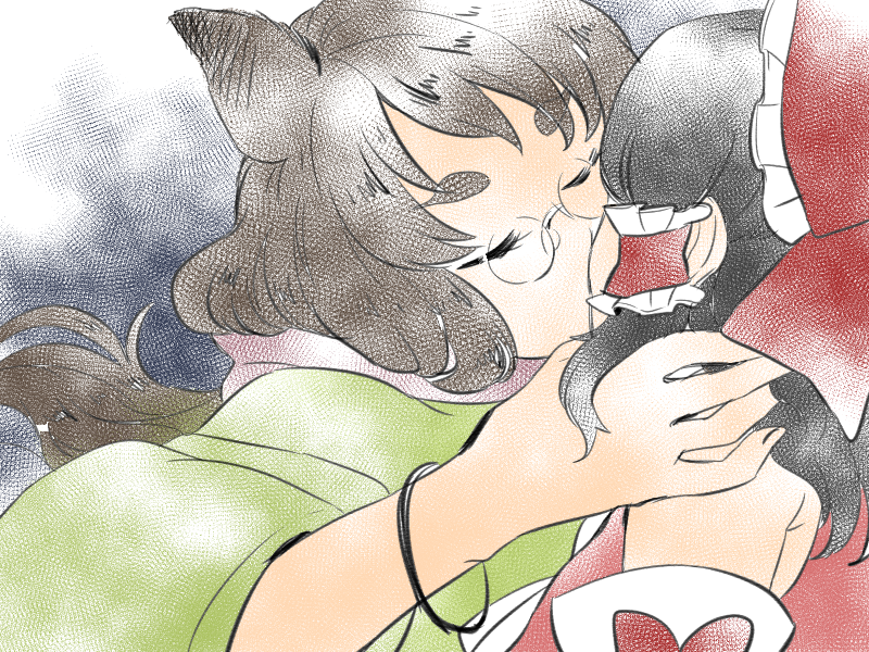 hakurei reimu and futatsuiwa mamizou (touhou) drawn by shirane_koitsu