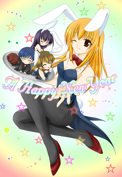 komachi tsugumi, akanegasaki sora, tanaka yubiseiharukana, kuranari takeshi, and kaburaki ryougo (ever 17) drawn by min