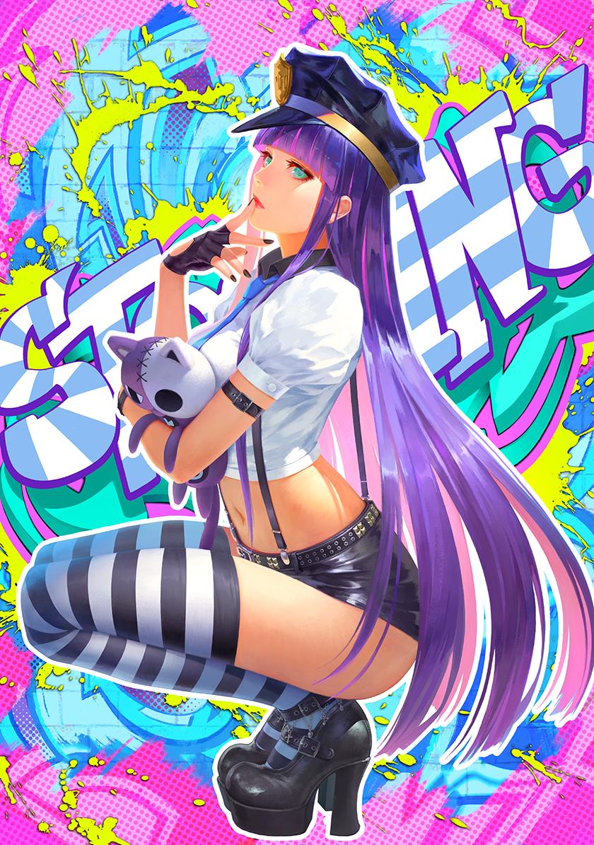 stocking and honekoneko (panty & stocking with garterbelt) drawn by shuichi_wada
