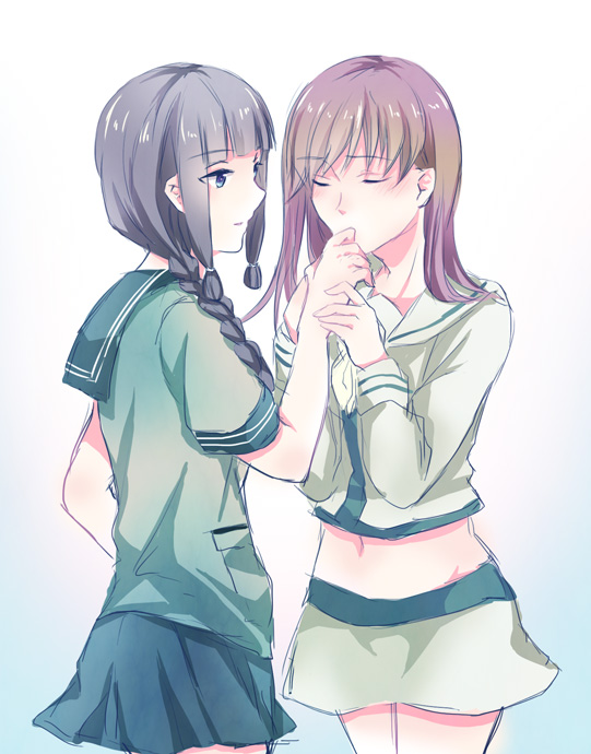 kitakami, ooi, and ooi kai ni (kantai collection) drawn by ryousui_nao