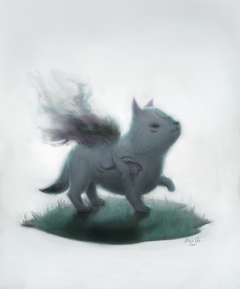 chibiterasu (ookami and 1 more) drawn by alex_chow
