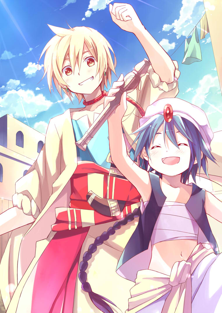 aladdin and alibaba saluja (magi the labyrinth of magic) drawn by kinoshita_neko
