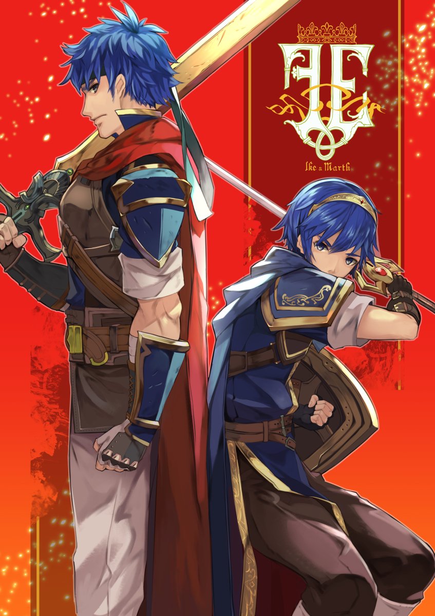 ike and marth (fire emblem and 2 more) drawn by kurosawa_tetsu