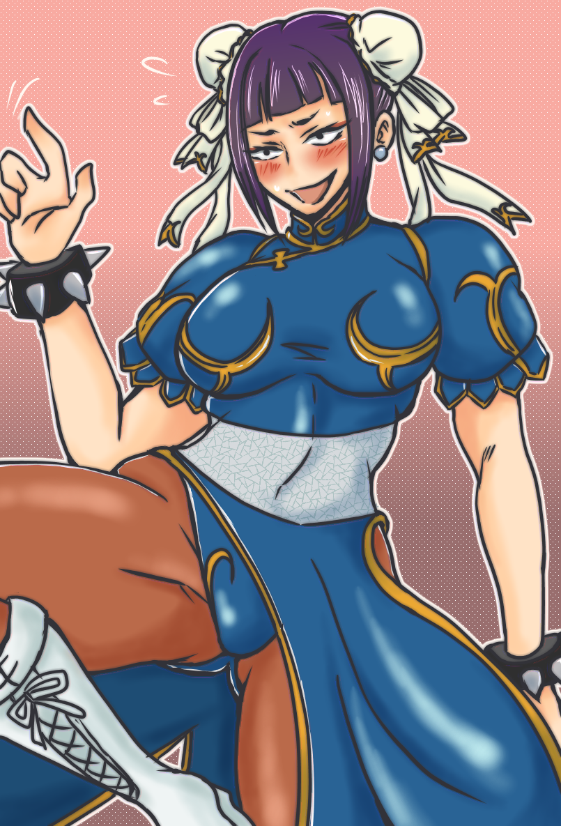 chun-li and han juri (street fighter) drawn by sakkun