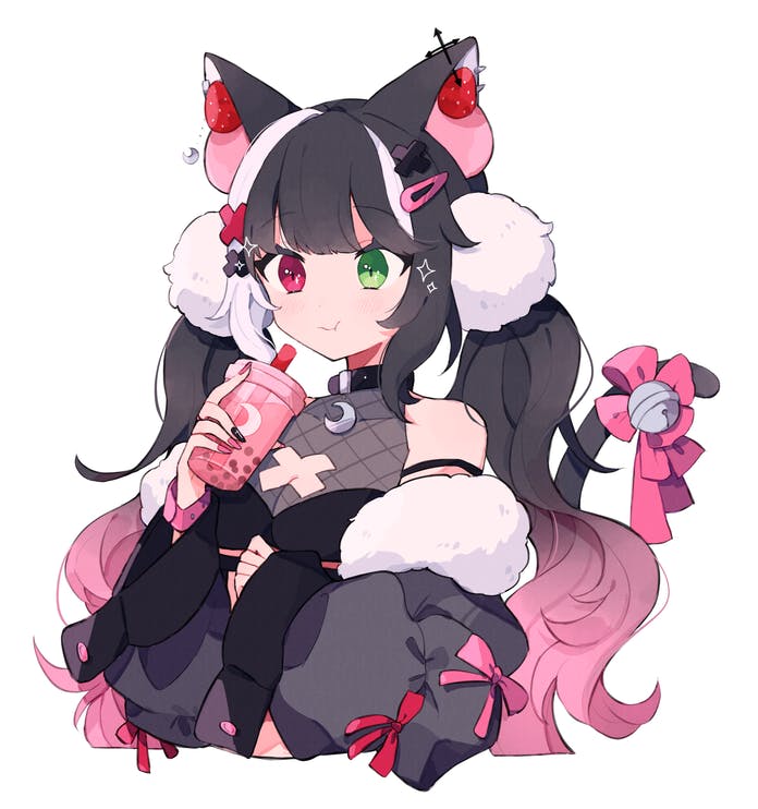 qiu yue (indie virtual youtuber) drawn by tabemon_oishi