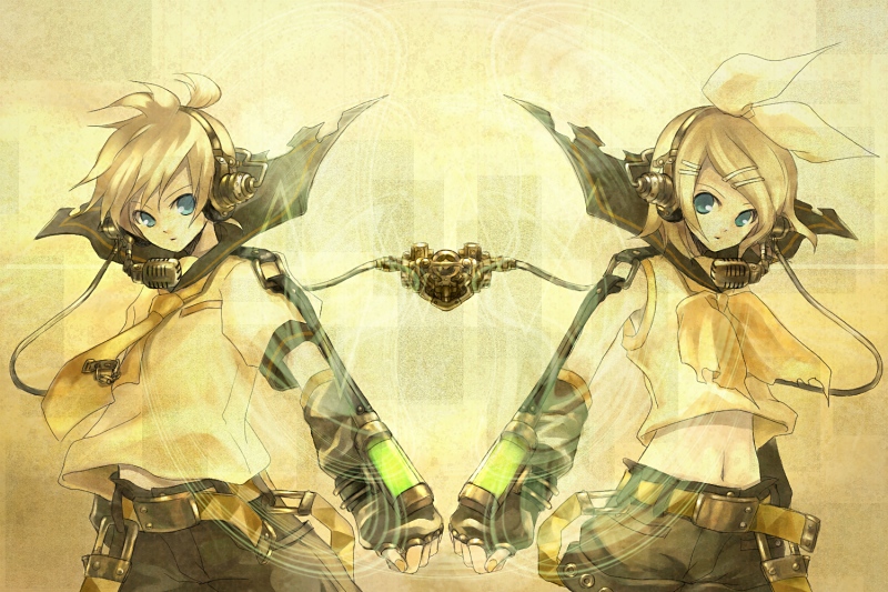 kagamine rin and kagamine len (vocaloid) drawn by tomsan