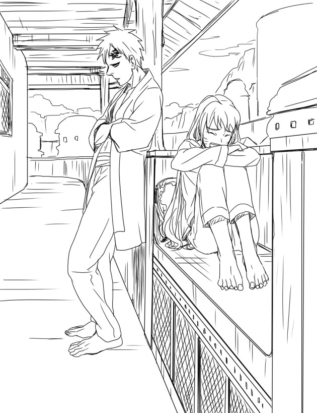 uzumaki naruto, naruko, and gaara (naruto and 1 more) drawn by enui
