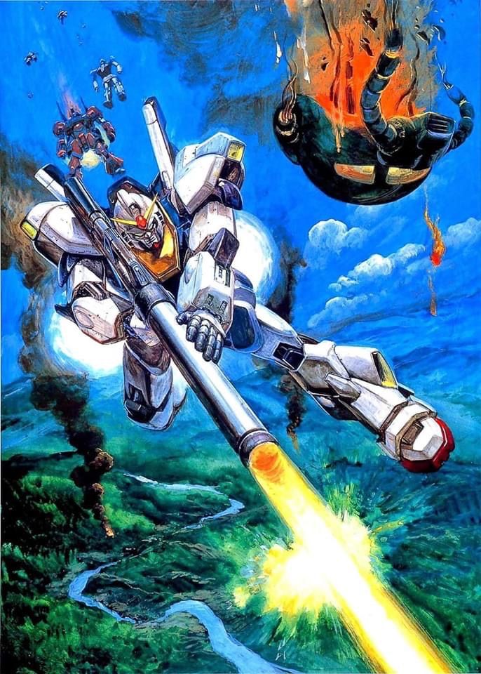 gundam mk ii, hizack, rick dias, and gm ii (gundam and 1 more) drawn by takani_yoshiyuki
