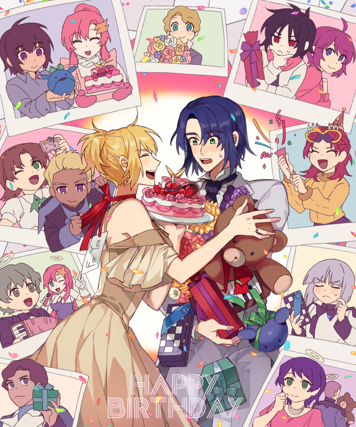 haro, cagalli yula athha, athrun zala, lacus clyne, lunamaria hawke, and 11 more (gundam and 3 more) drawn by kkomcce