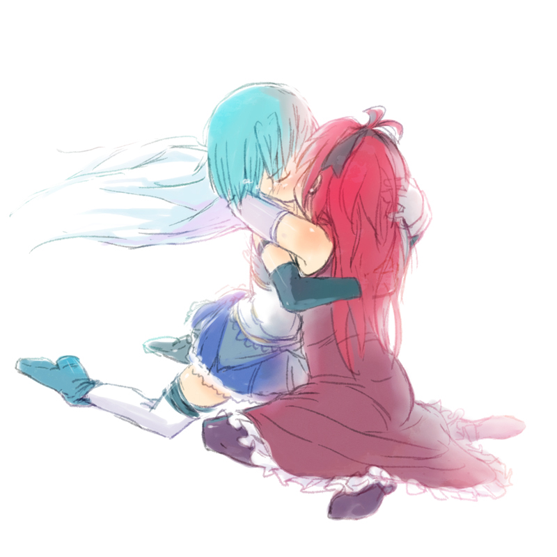 miki sayaka and sakura kyoko (mahou shoujo madoka magica) drawn by nucomas