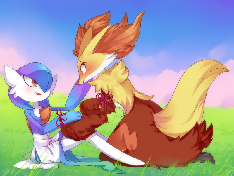 gardevoir and delphox (pokemon) drawn by loyaldis