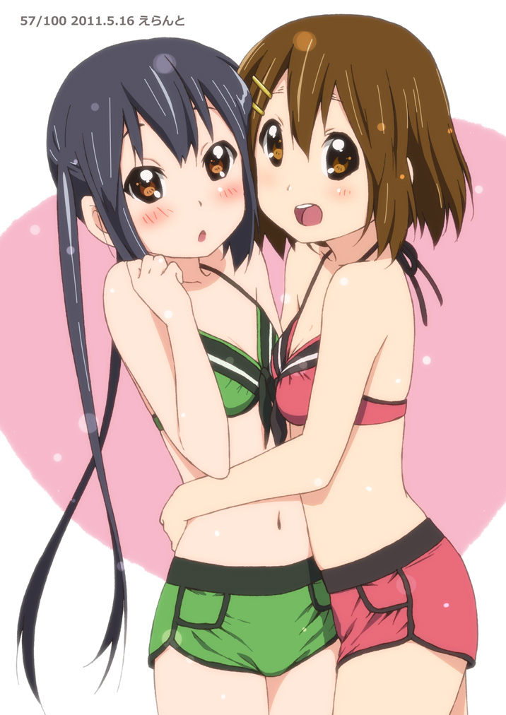 nakano azusa and hirasawa yui (k-on!) drawn by errant