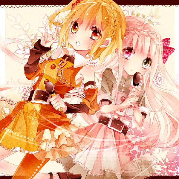kozakura marry and kisaragi momo (vocaloid and 3 more) drawn by yuucho_(cololal)