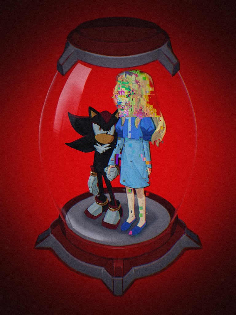 shadow the hedgehog and maria robotnik (sonic) drawn by nabe0915199212