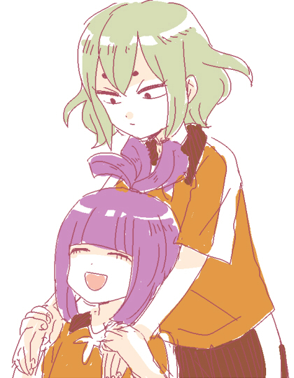 arino omi and furou akisada (inazuma eleven and 1 more) drawn by hidaring