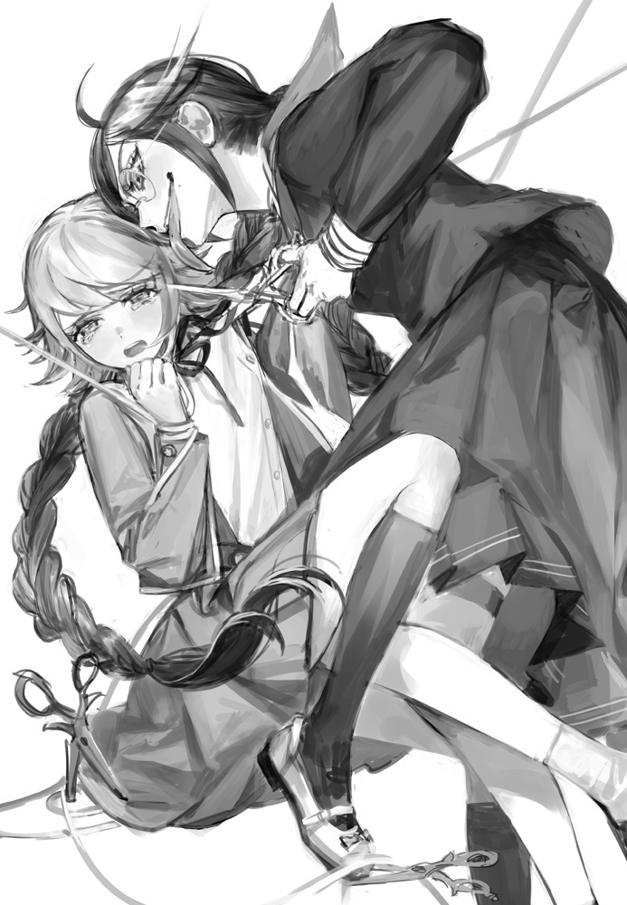 fujisaki chihiro, fukawa toko, and genocider shou (danganronpa and 1 more) drawn by naoko_(artist)