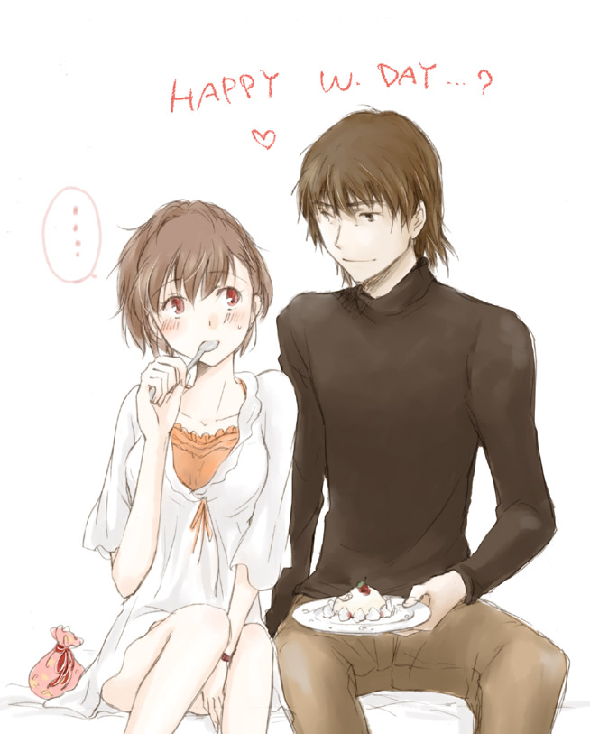 shiomi kotone and aragaki shinjirou (persona and 2 more) drawn by sananan