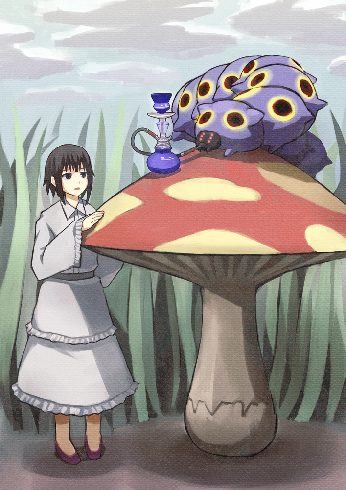 alice and caterpillar (alice's adventures in wonderland) drawn by shouhei
