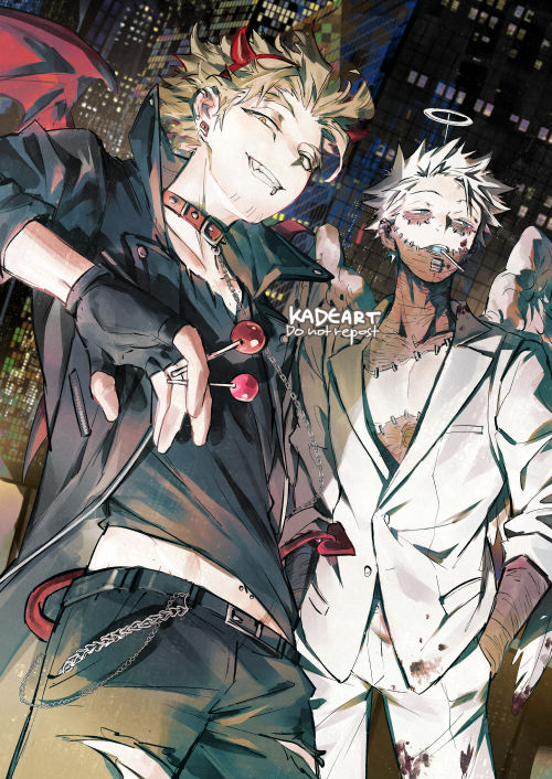 hawks and dabi (boku no hero academia) drawn by kadeart
