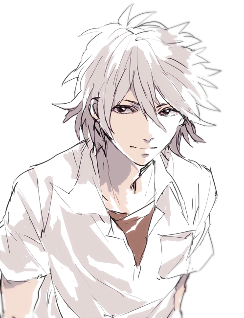 nagisa kaworu (neon genesis evangelion) drawn by crown-o0w0o