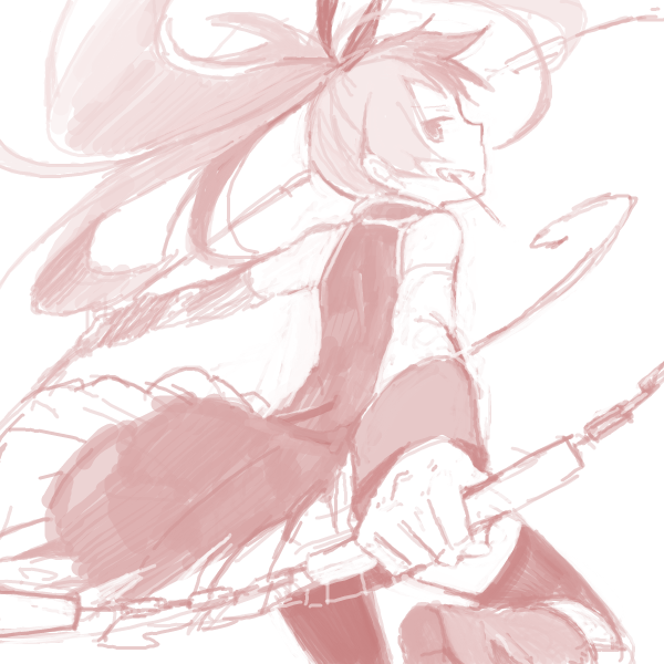 sakura kyoko (mahou shoujo madoka magica) drawn by hanokage