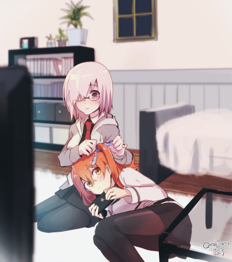 mash kyrielight and fujimaru ritsuka (fate and 1 more) drawn by yukiyanagi_raki