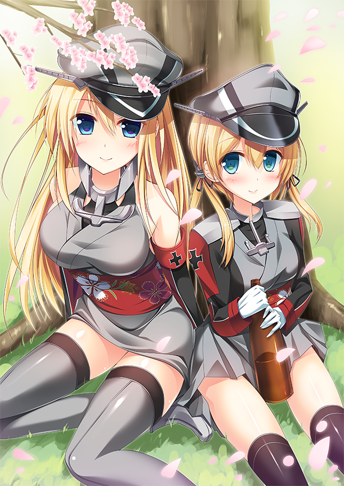 prinz eugen and bismarck (kantai collection) drawn by massan