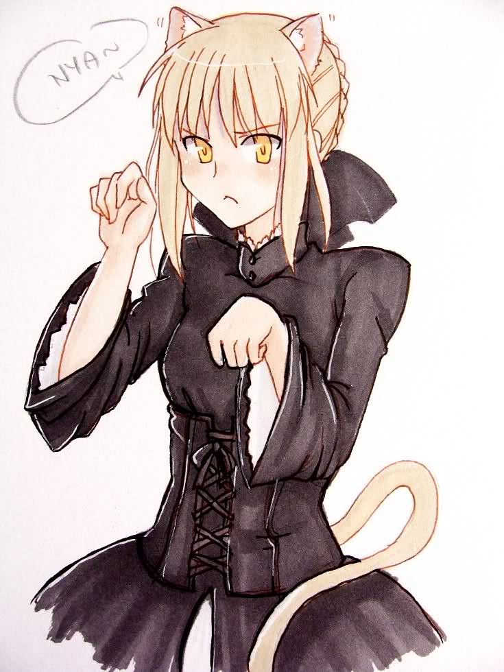 artoria pendragon and saber alter (fate and 1 more) drawn by tusia