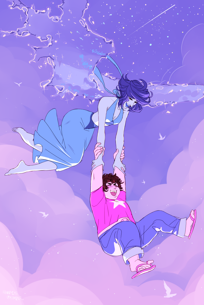 lapis lazuli and steven quartz universe (steven universe) drawn by happyds