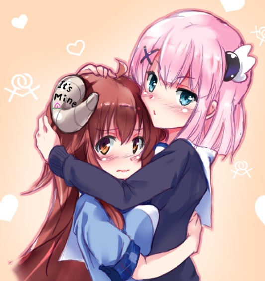 yoshida yuuko and chiyoda momo (machikado mazoku) drawn by kemoyuri