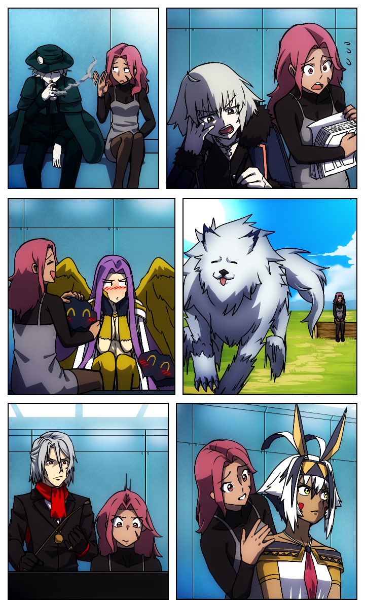 jeanne d'arc alter, medusa, nitocris, edmond dantes, antonio salieri, and 3 more (original and 2 more) drawn by lazyartlazy12