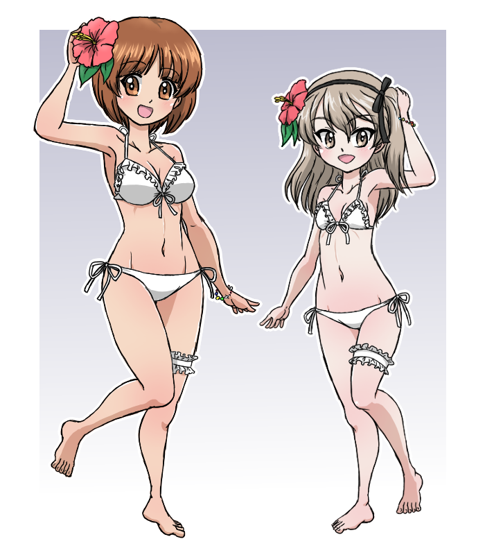 nishizumi miho and shimada arisu (girls und panzer) drawn by takahashi_kurage