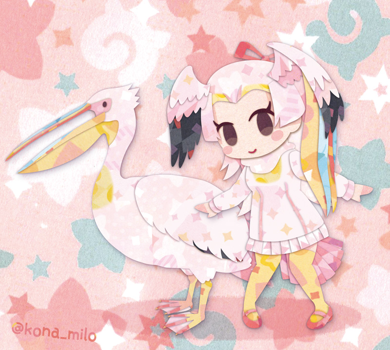 great white pelican (kemono friends) drawn by kikuchi_milo