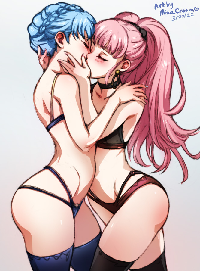 hilda valentine goneril and marianne von edmund (fire emblem and 1 more) drawn by mina_cream