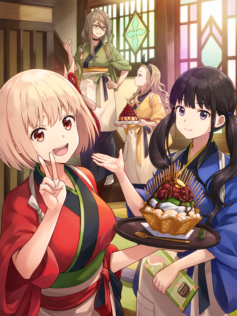 nishikigi chisato, inoue takina, kurumi, and nakahara mizuki (lycoris recoil and 1 more)