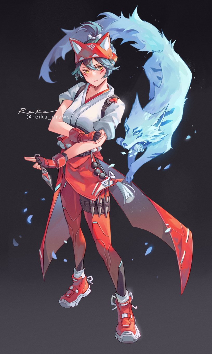 kiriko (overwatch and 1 more) drawn by reika_(reikadraws)