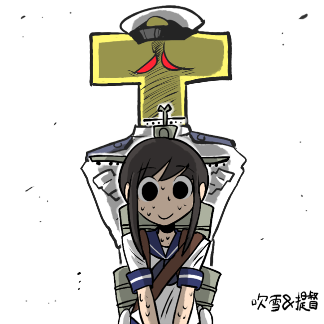 admiral, fubuki, and t-head admiral (kantai collection) drawn by rariatto_(ganguri)