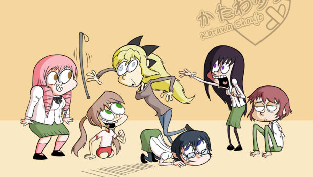ikezawa hanako, satou lilly, tezuka rin, ibarazaki emi, hakamichi shizune, and 1 more (katawa shoujo) drawn by hotdiggedydemon