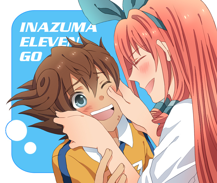 matsukaze tenma and seto midori (inazuma eleven and 1 more) drawn by mokanya