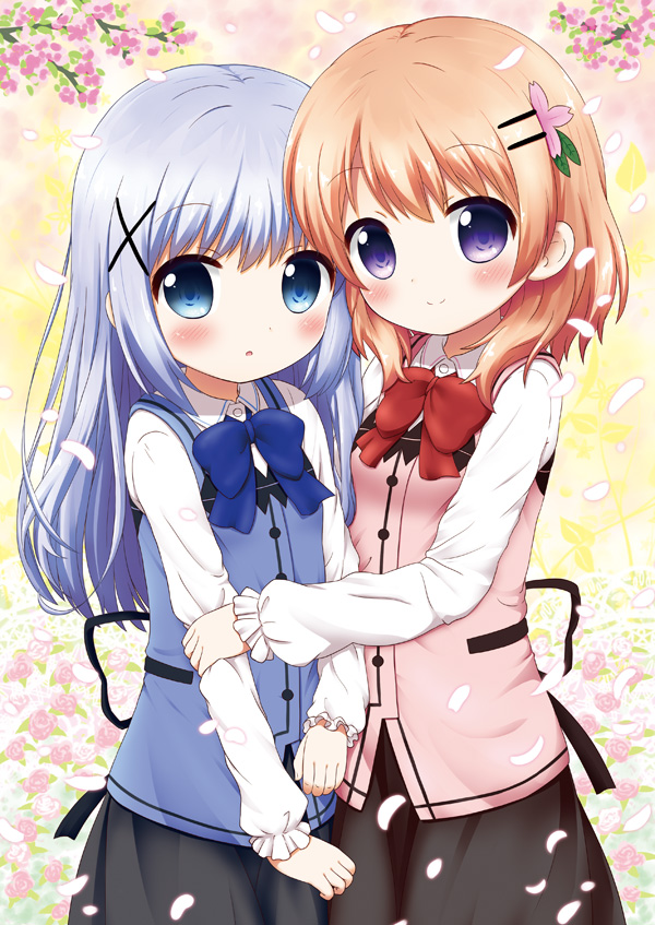 kafuu chino and hoto cocoa (gochuumon wa usagi desu ka?) drawn by aoba_(kona)