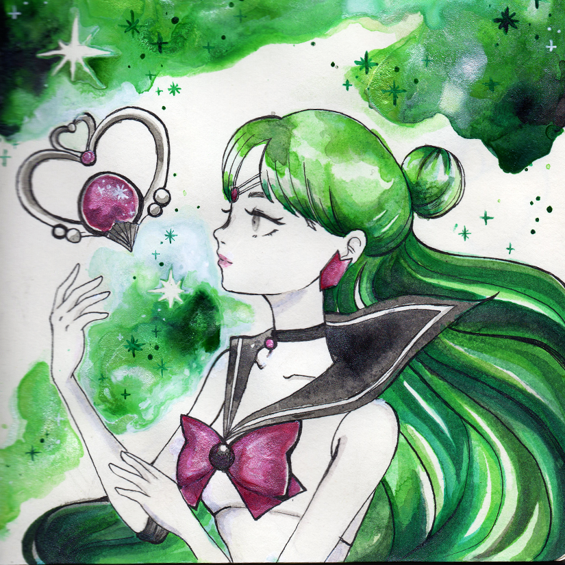 meiou setsuna and sailor pluto (bishoujo senshi sailor moon) drawn by sumehra