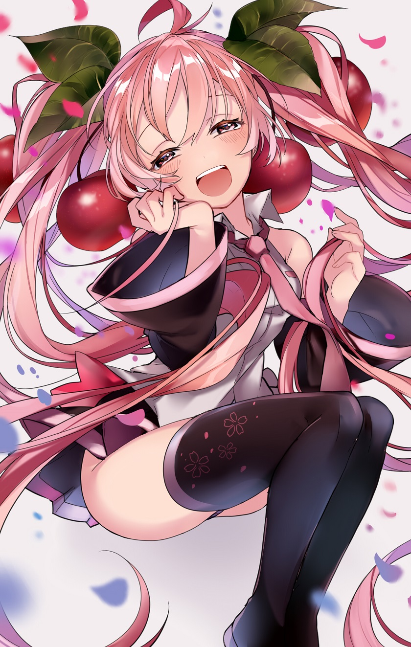 hatsune miku and sakura miku (vocaloid) drawn by sogawa