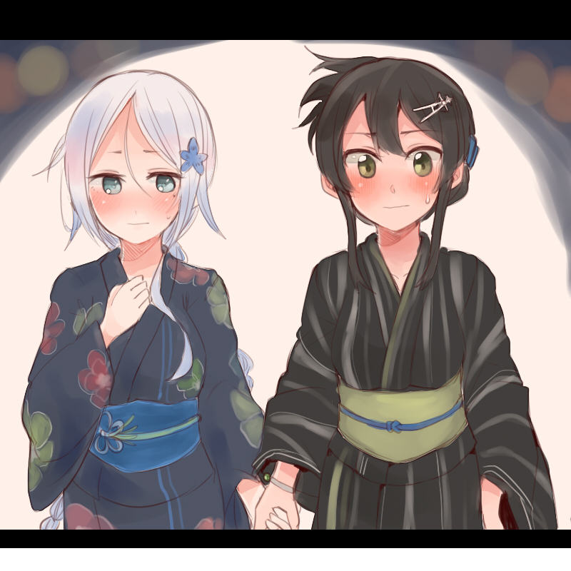 oyashio and umikaze (kantai collection) drawn by itomugi-kun
