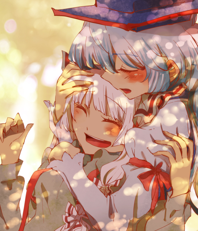fujiwara no mokou and kamishirasawa keine (touhou) drawn by shinoasa
