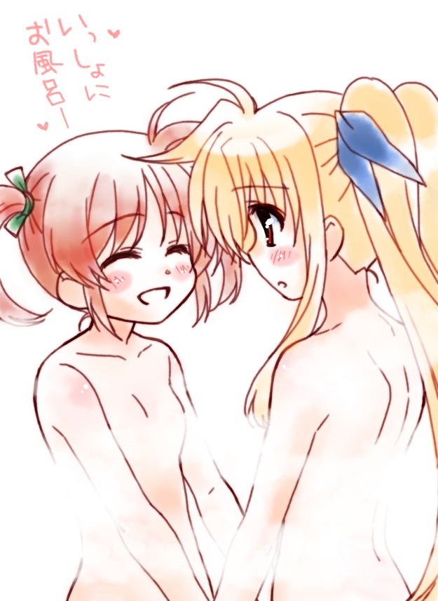 fate testarossa and takamachi nanoha (lyrical nanoha and 3 more) drawn by kohaku_(kohagura)