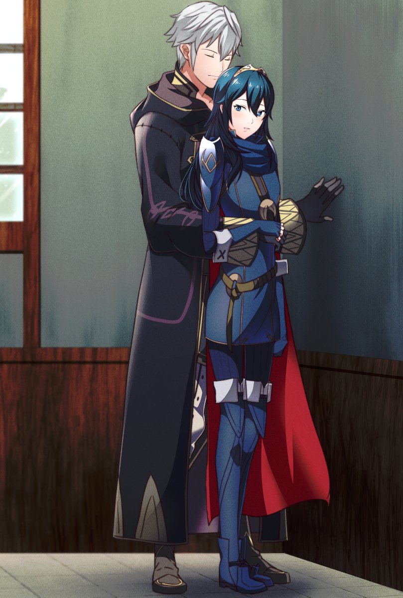 lucina and male robin (fire emblem and 1 more) drawn by ameno_(a_meno0)