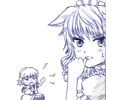 izayoi sakuya and mizuhashi parsee (touhou) drawn by hato_(grazie_a_domani_7)