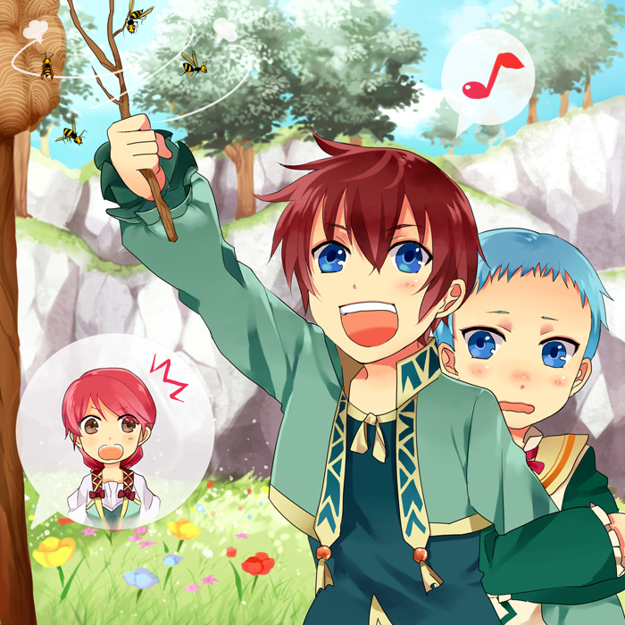 asbel lhant, cheria barnes, and hubert ozwell (tales of and 1 more) drawn by sen_nai