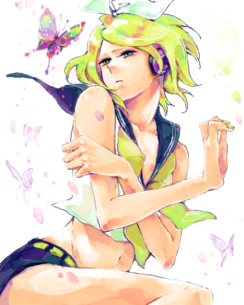 kagamine rin (vocaloid and 1 more) drawn by aono_nachi
