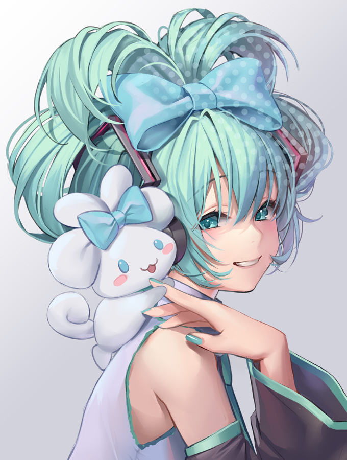 hatsune miku, cinnamoroll, and cinnamiku (vocaloid and 2 more) drawn by masami_chie